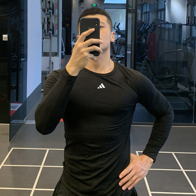 阿迪达斯健身长袖男室外运动衣