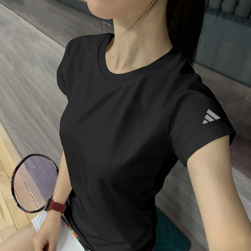 阿迪达斯运动速干衣女夏季跑步健身T恤冰丝透气短袖瑜伽服上衣