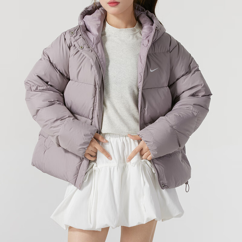 Nike耐克官网羽绒服鸭绒保暖女装蓬松防风浅色运动外套夹克FZ5929