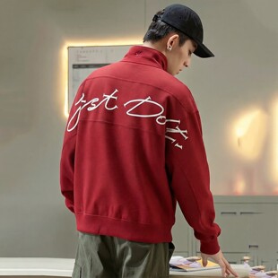 NIKE耐克马年新年款男装运动服加绒外套红色半拉链立领卫衣IQ3708