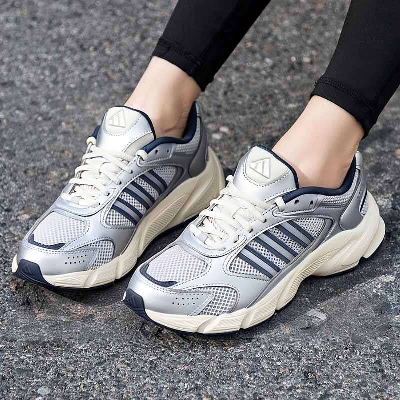 阿迪达斯女鞋夏季新款复古银色老爹鞋韩版透气网面跑步鞋女JP8050