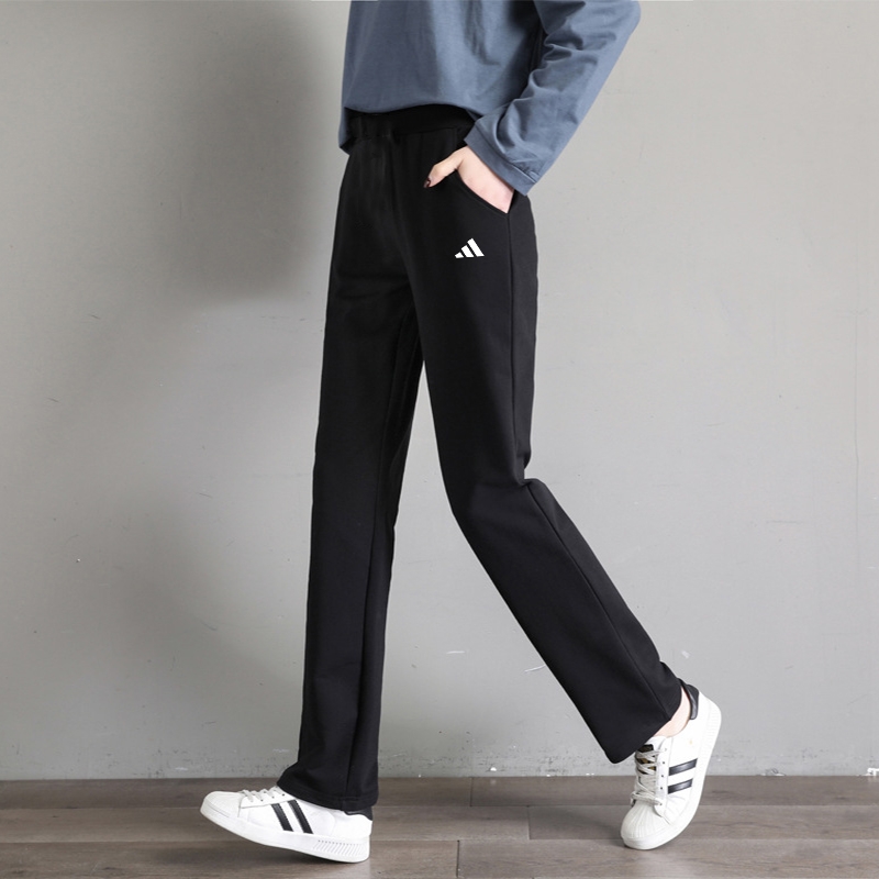 阿迪达斯女裤夏季新款跑步健身裤薄款舒适透气休闲裤直筒裤长裤