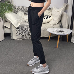 休闲收口小脚裤 阿迪达斯针织女裤 2022秋季 运动裤 H09735 子黑色长裤
