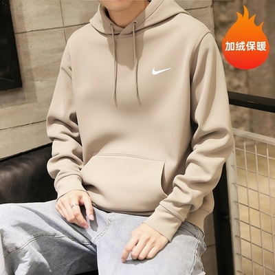 耐克官方正品加绒连帽卫衣男外套
