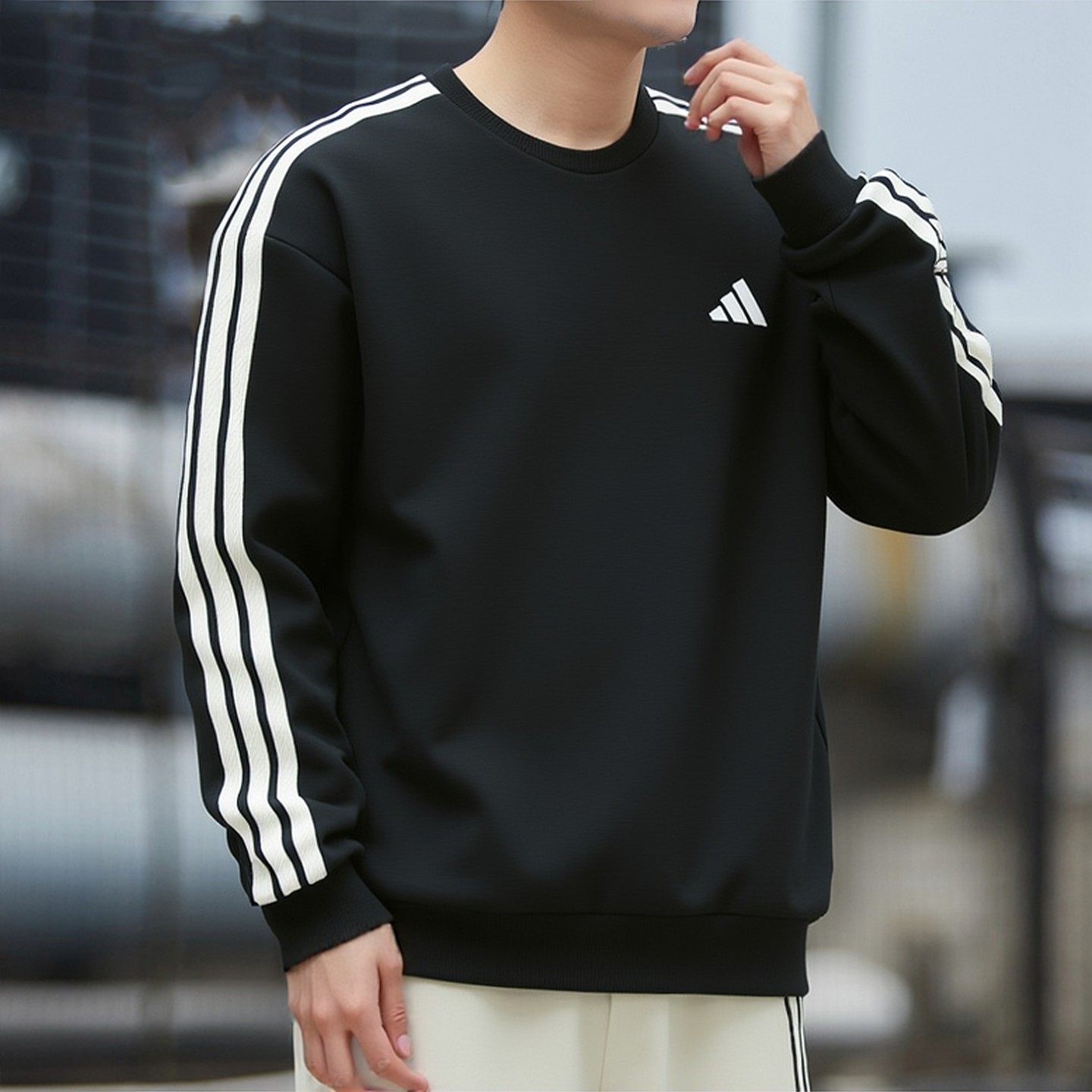 阿迪达斯三条纹卫衣男春季新款针织套头衫运动服休闲宽松圆领上衣,运动服/休闲服装,运动卫衣/套头衫,淘宝优惠券,粉丝福利购,淘宝优惠卷