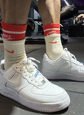 Nike耐克男女袜速干透气休闲拼接撞色袜跑步训练红色运动袜DD2795