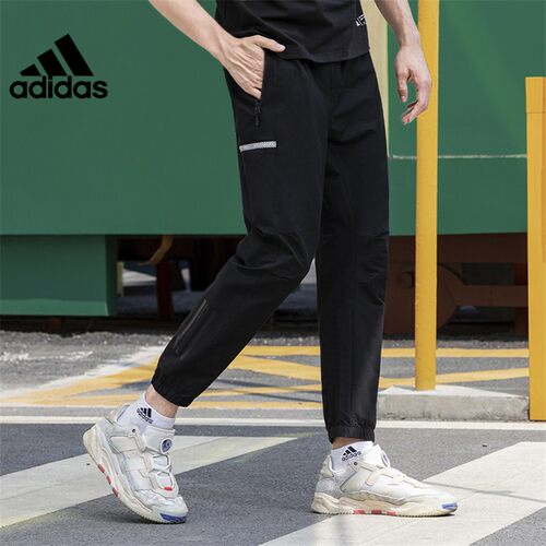 阿迪达斯薄款男裤子夏梭织长裤