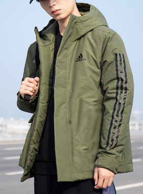 阿迪达斯秋冬季棉服男装休闲运动服保暖棉衣夹克防风外套IP2535