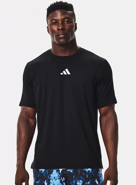 阿迪达斯短袖男夏季新款速干运动服健身衣训练男士冰丝T恤IB7915