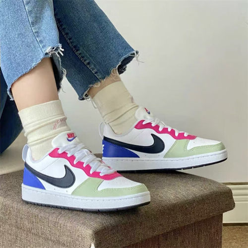 耐克混色皮面板鞋运动休闲鞋女鞋