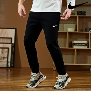长裤 新款 保暖男裤 刺绣小标运动裤 加绒裤 锥形小脚裤 子Nike耐克冬季