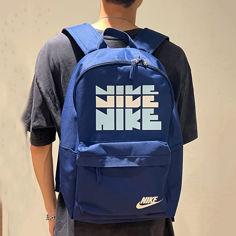 Nike耐克蓝色背包男女运动包儿童书包2026新款双肩包休闲旅行包