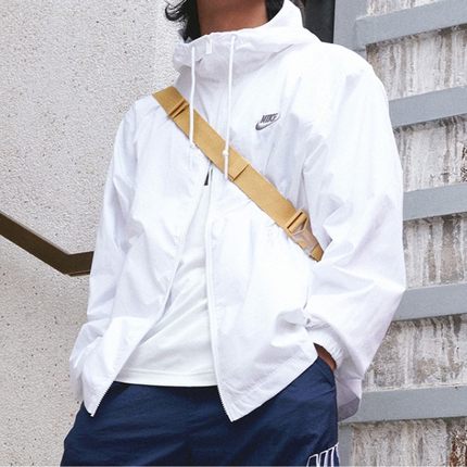 Nike耐克白色薄款速干外套男梭织透气运动装内网面休闲上衣FB7805