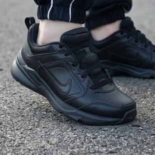 Nike耐克黑色运动鞋2026年新款复古男鞋皮面休闲鞋潮流厚底老爹鞋