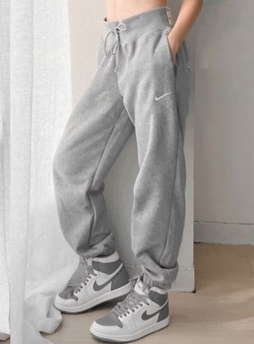 Nike耐克裤子加绒长裤女裤束脚裤新款厚卫裤针织保暖运动裤DQ5888