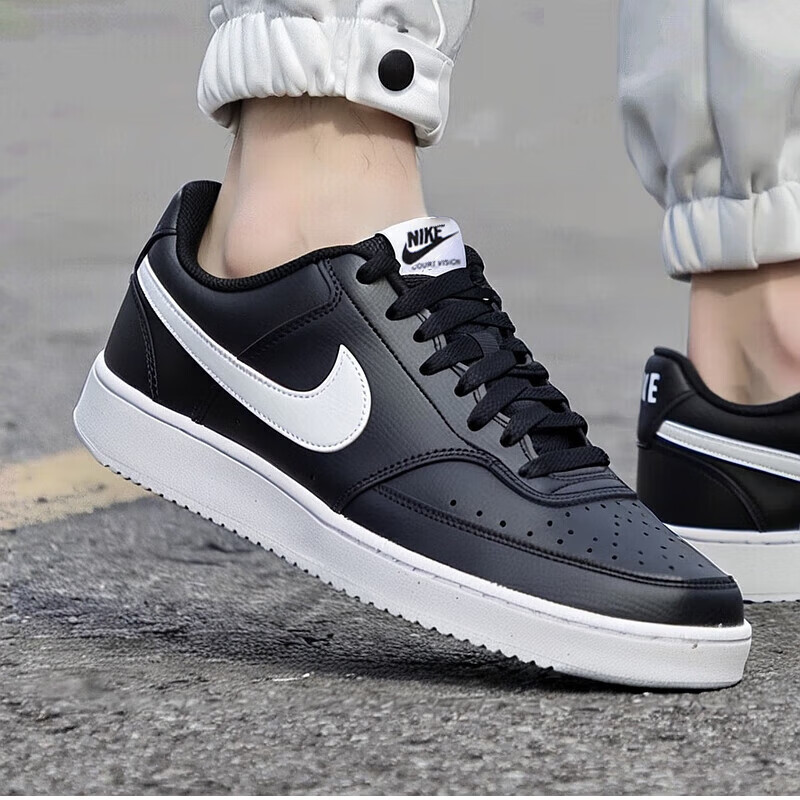 NIKE耐克黑色板鞋男鞋新款COURT低帮运动鞋轻便耐磨户外休闲鞋