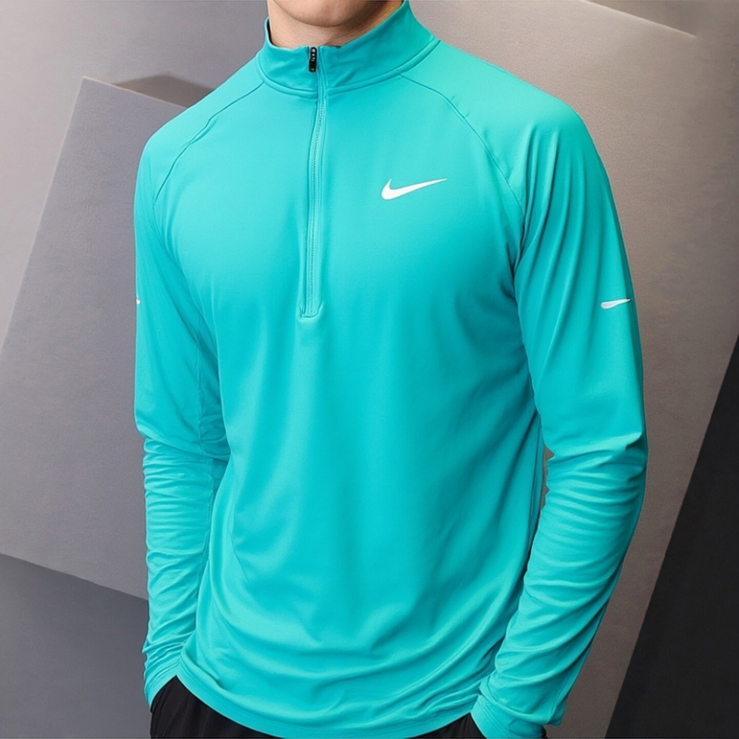 Nike耐克速干冰丝长袖男子防晒上衣半拉链运动T恤秋季新款训练服,运动服/休闲服装,运动T恤,淘宝优惠券,粉丝福利购,淘宝优惠卷