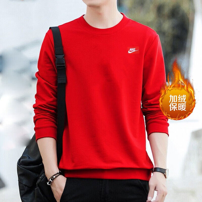 NIKE耐克卫衣男冬季新款红色运动服休闲圆领针织加绒套头衫BV2663,运动服/休闲服装,运动卫衣/套头衫,淘宝优惠券,粉丝福利购,淘宝优惠卷
