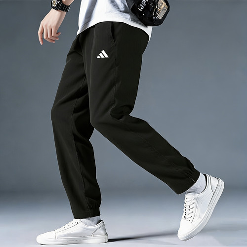 阿迪达斯运动裤男裤新款春夏梭织速干直筒裤轻薄透气跑步健身裤子
