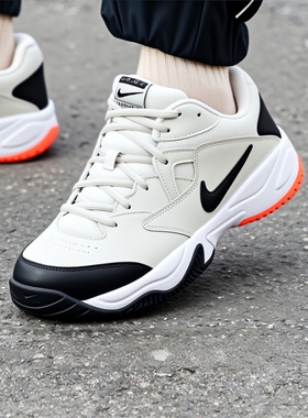 Nike耐克鞋子正品皮面网球鞋厚底运动鞋新款男鞋轻便跑步鞋AR8836