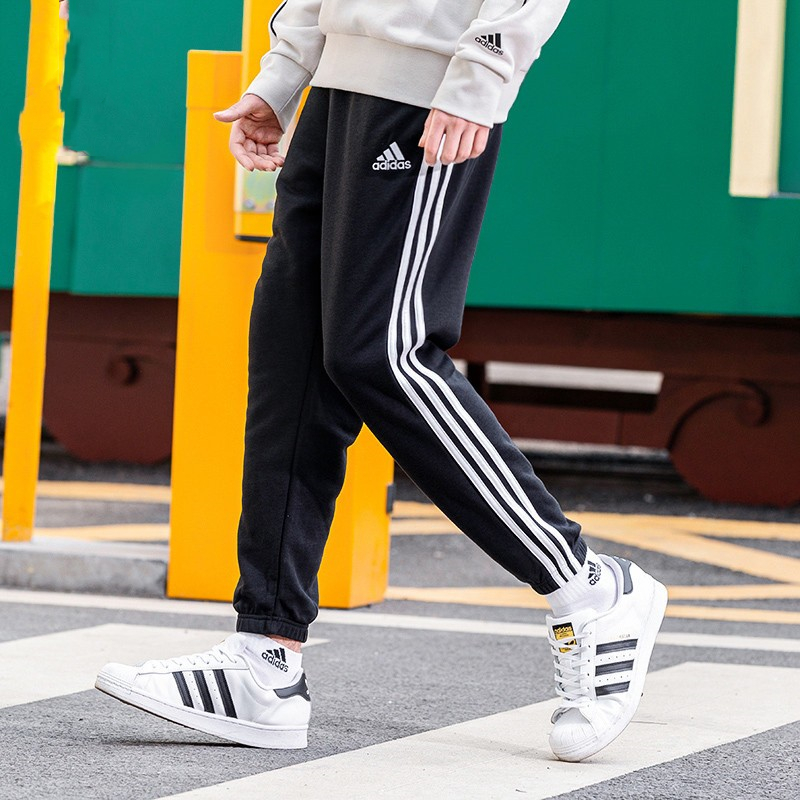 Adidas三条纹休闲裤收口长裤