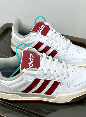 阿迪达斯板鞋男女冬季新款酒红篮球情侣复古耐磨低帮小白鞋JQ3926