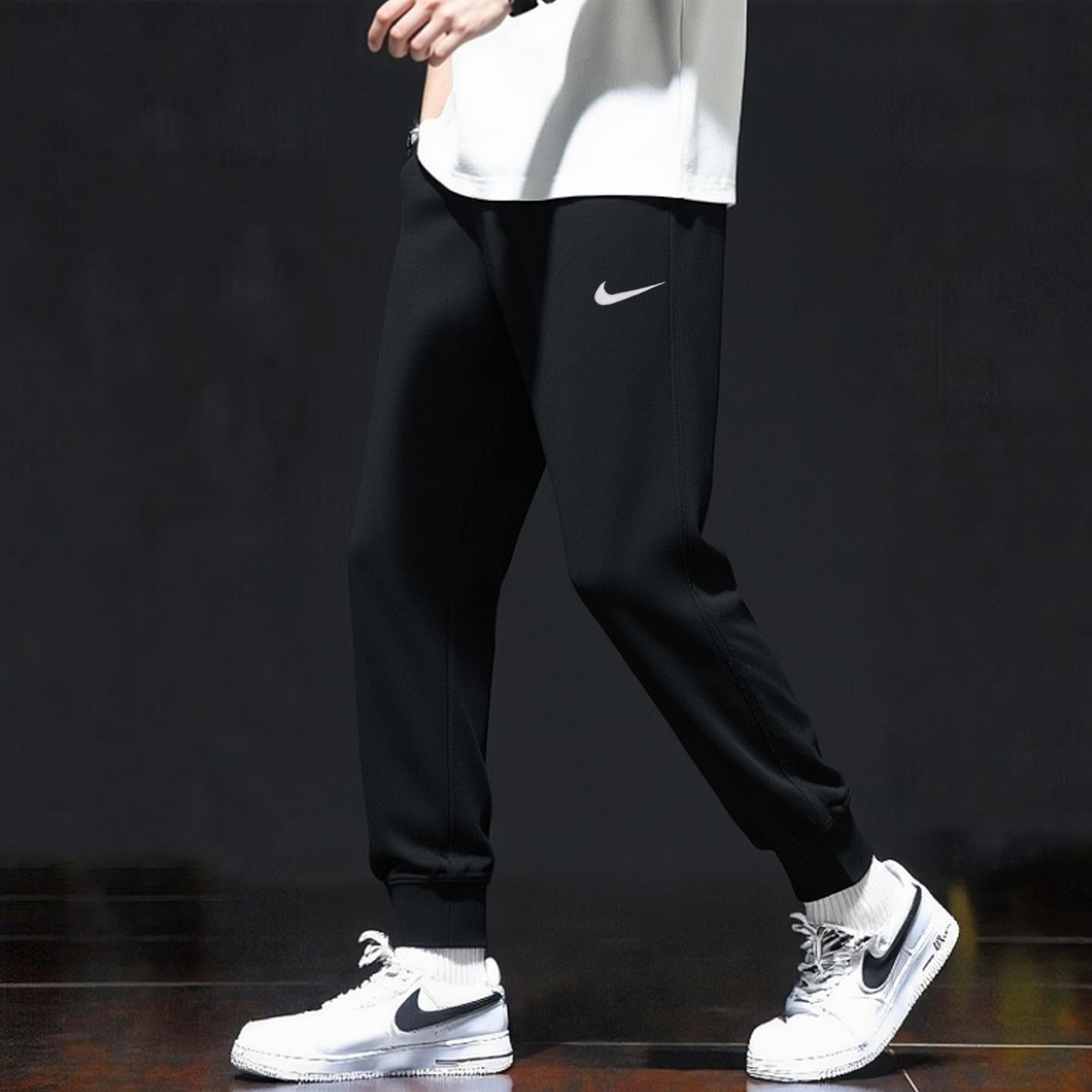 Nike耐克裤子正品纯棉运动裤黑色男裤2025年新款小脚裤宽松篮球裤