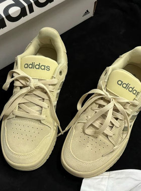 阿迪达斯男鞋秋季新款复古低帮小白鞋小麦色篮球鞋ENTRAP耐磨板鞋