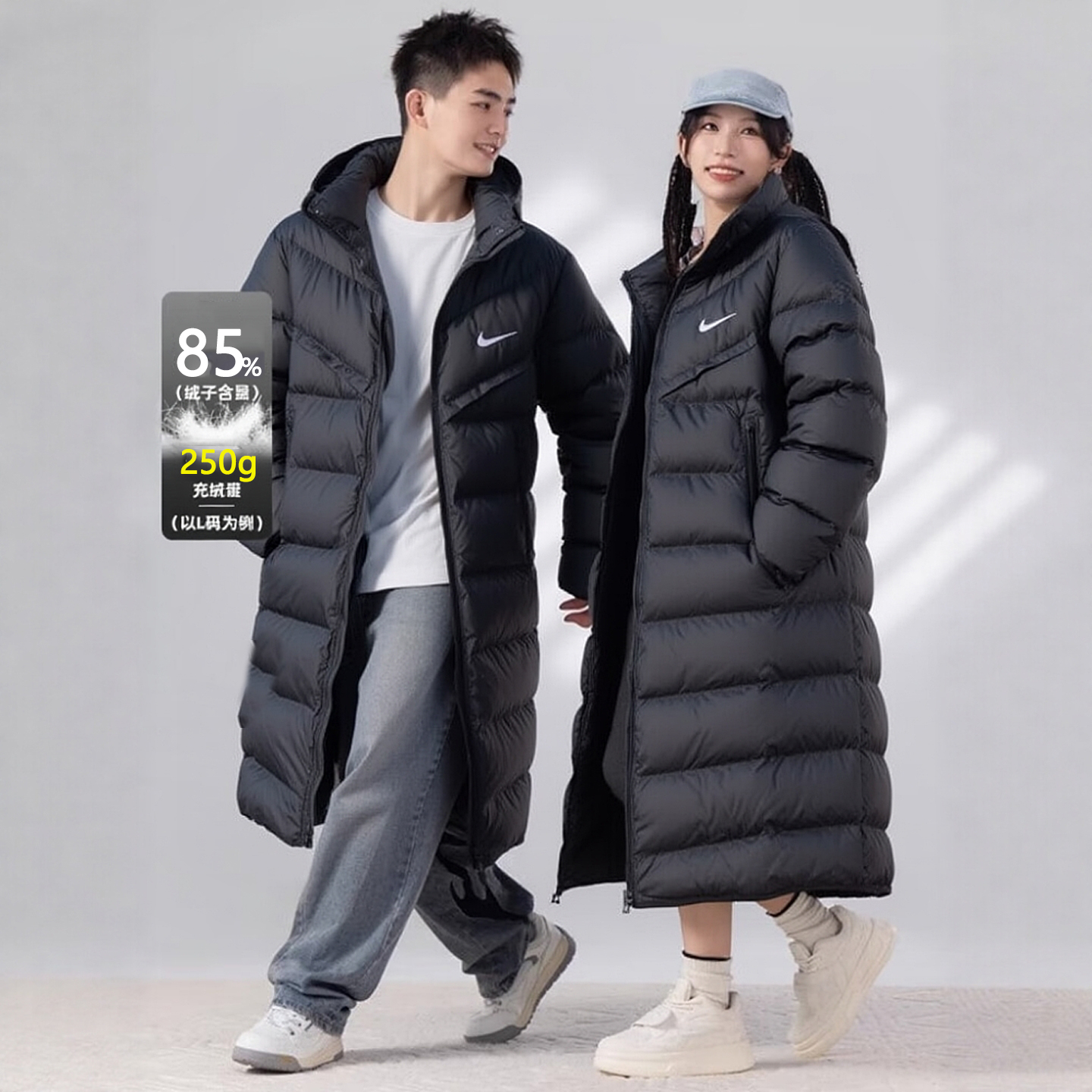 Nike耐克冬季新款保暖防风棉服正品厚款外套女运动服中长款羽绒服