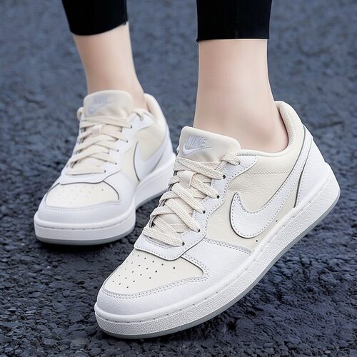 Nike耐克鞋子夏季新款低帮板鞋轻便运动鞋皮面拼接休闲鞋减震女鞋
