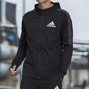 阿迪达斯春季新款男子运动健身修身夹克户外防风跑步训练服外套