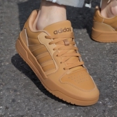 冬季 新款 复古篮球低帮耐磨ENTRAP休闲鞋 阿迪达斯男鞋 小麦色板鞋