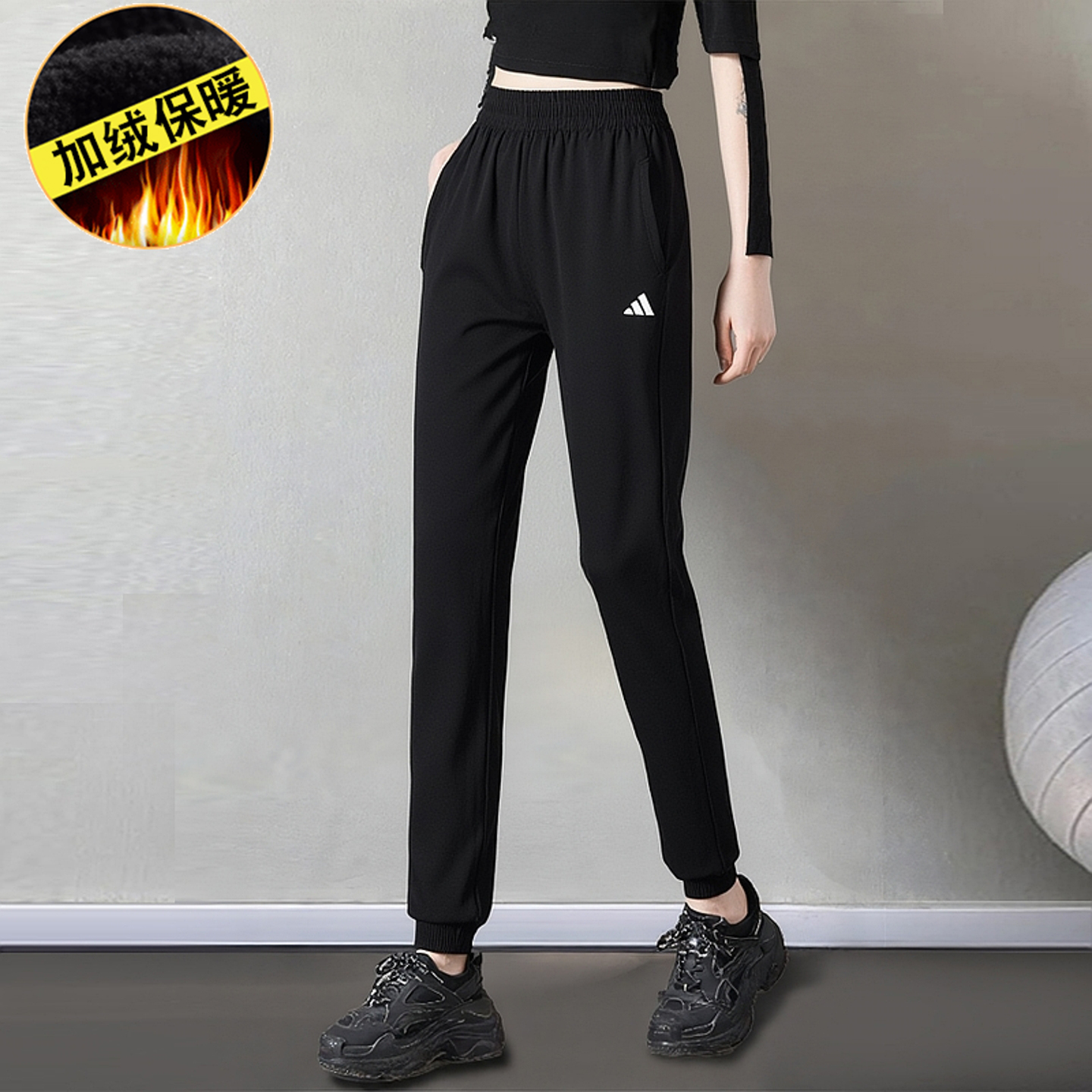 女裤收口束脚运动长裤