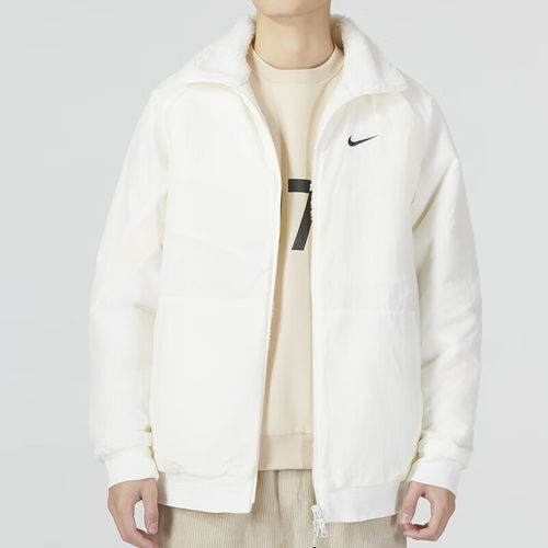 耐克羊羔绒外套男翻领保暖防风