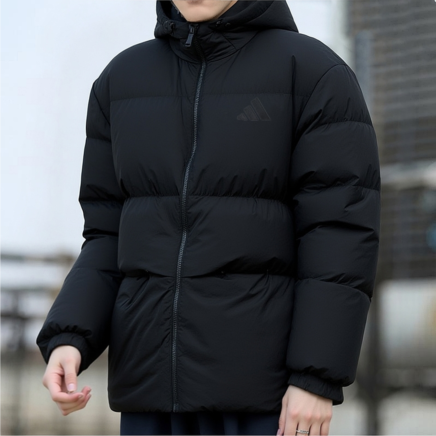 阿迪达斯加厚羽绒服外套男装冬季新款保暖防风连帽休闲运动羽绒服