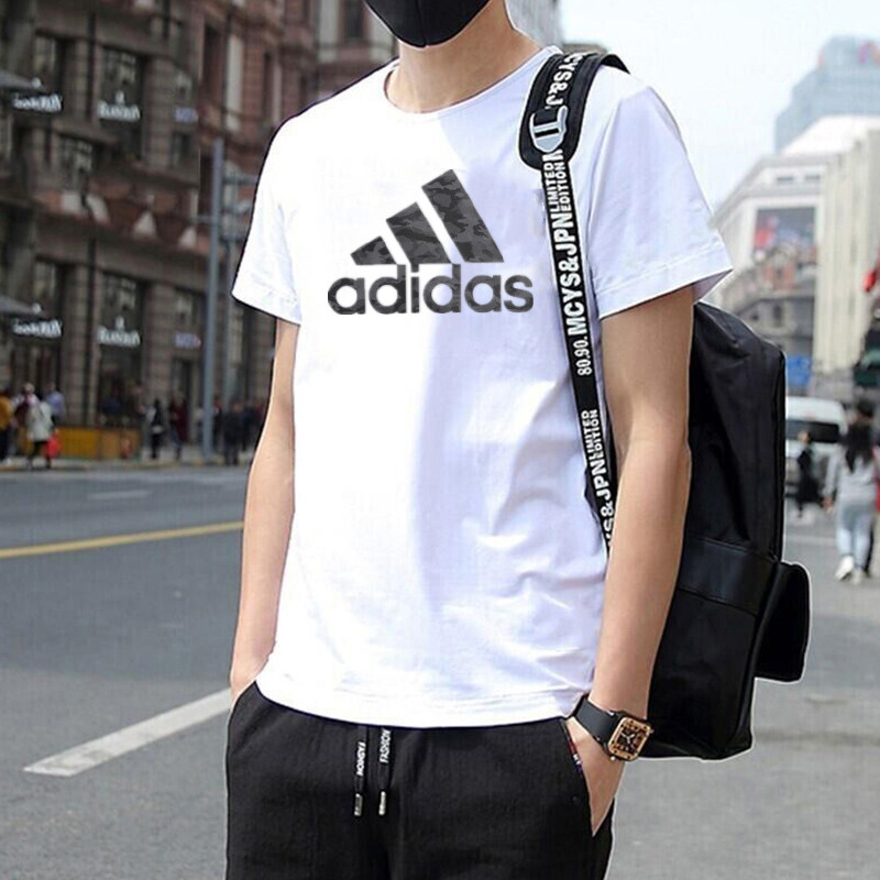 adidas阿迪达斯运动短袖夏季新款休闲宽松运动服纯棉白T恤