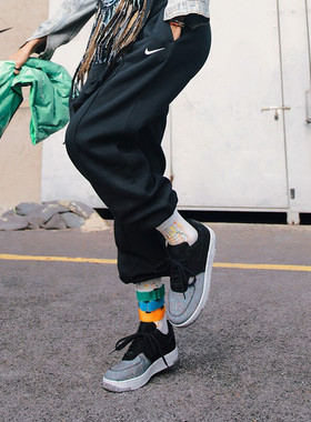 加绒长裤Nike耐克针织女裤保暖防风运动裤宽松束脚裤休闲裤BV4090