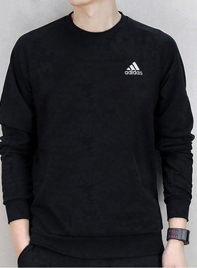 阿迪达斯圆领卫衣男2025秋季新款运动服休闲长袖外套套头衫HY5828