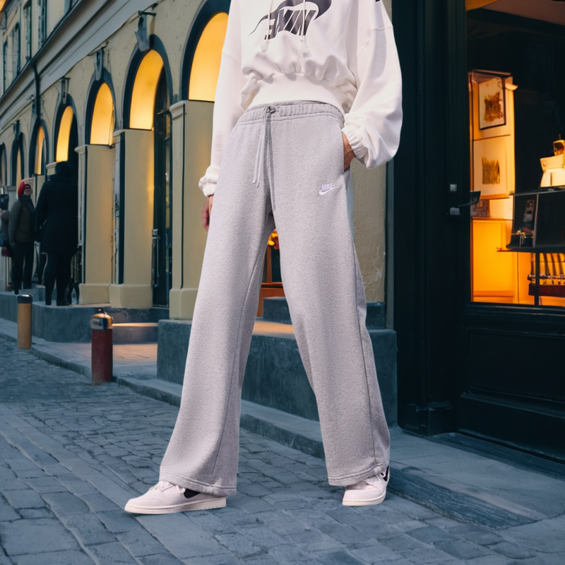 耐克官方正品针织阔腿裤防风保暖