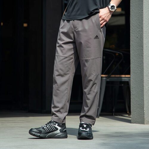阿迪达斯薄裤子男夏季新款跑步运动健身裤子男裤快干透气梭织长裤