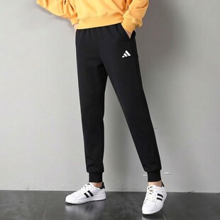 阿迪达斯宽松女裤2026春季新款休闲加厚运动裤针织卫裤长裤HD4306