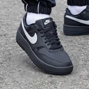 NIKE耐克黑色空军一号简版男鞋运动鞋街头时尚潮流板鞋男士休闲鞋