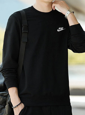 Nike耐克长袖T恤男秋季新款透气薄款纯棉运动服套头衫卫衣AR5194