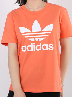 阿迪达斯三叶草夏新款女装运动服潮流时尚圆领休闲短袖T恤FM3295