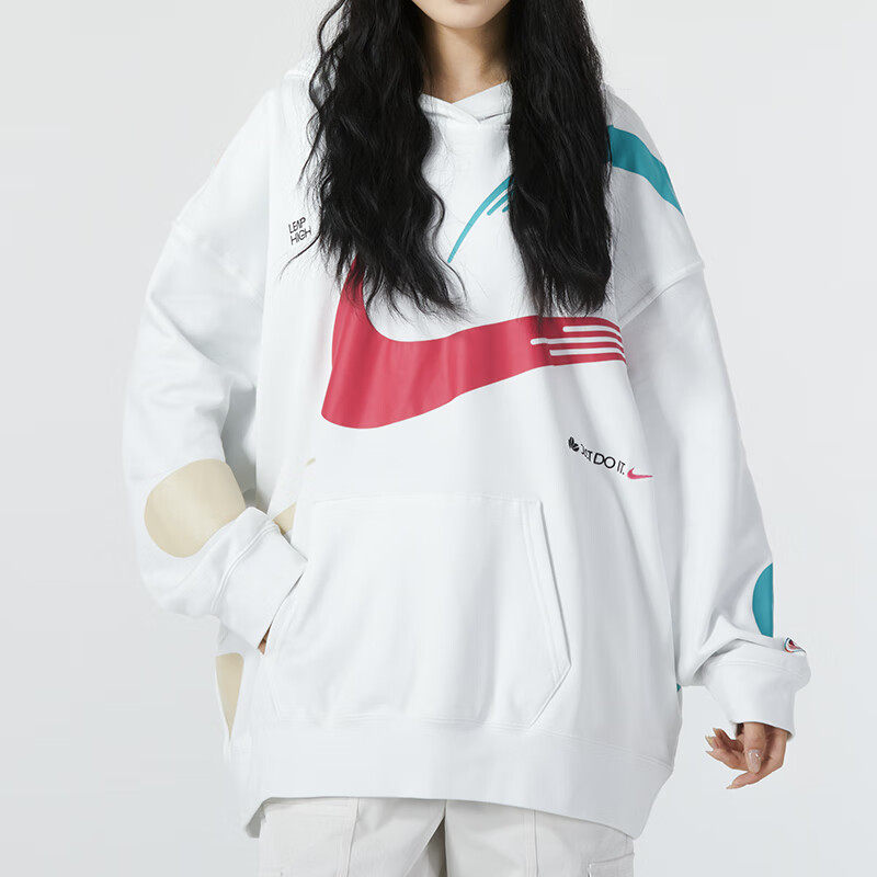 Nike耐克卫衣女针织宽松修涂鸦大勾运动休闲针织连帽套头衫FD4798,运动服/休闲服装,运动卫衣/套头衫,淘宝优惠券,粉丝福利购,淘宝优惠卷