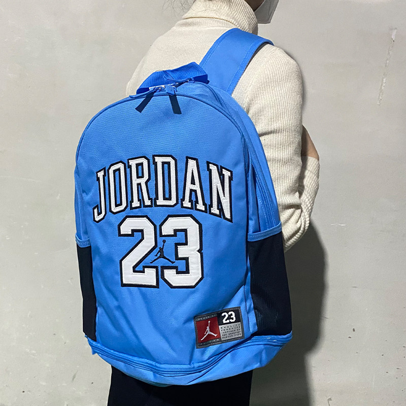 蓝色大容量双肩包学生书包