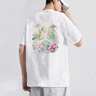 Jordan乔丹印花短袖男纯棉运动T恤夏季新款篮球上衣宽松AJ五分袖