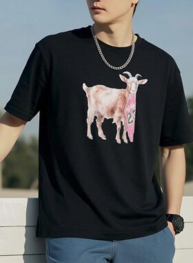 Jordan乔丹纯棉短袖山羊GOAT篮球T恤男士AJ运动上衣新款训练半袖
