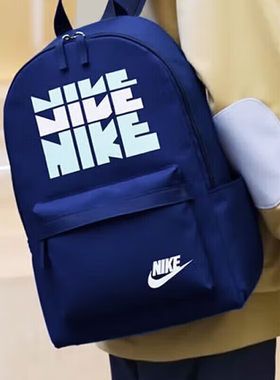 耐克蓝色背包男女Nike运动包儿童书包新款双肩包大容量休闲旅行包
