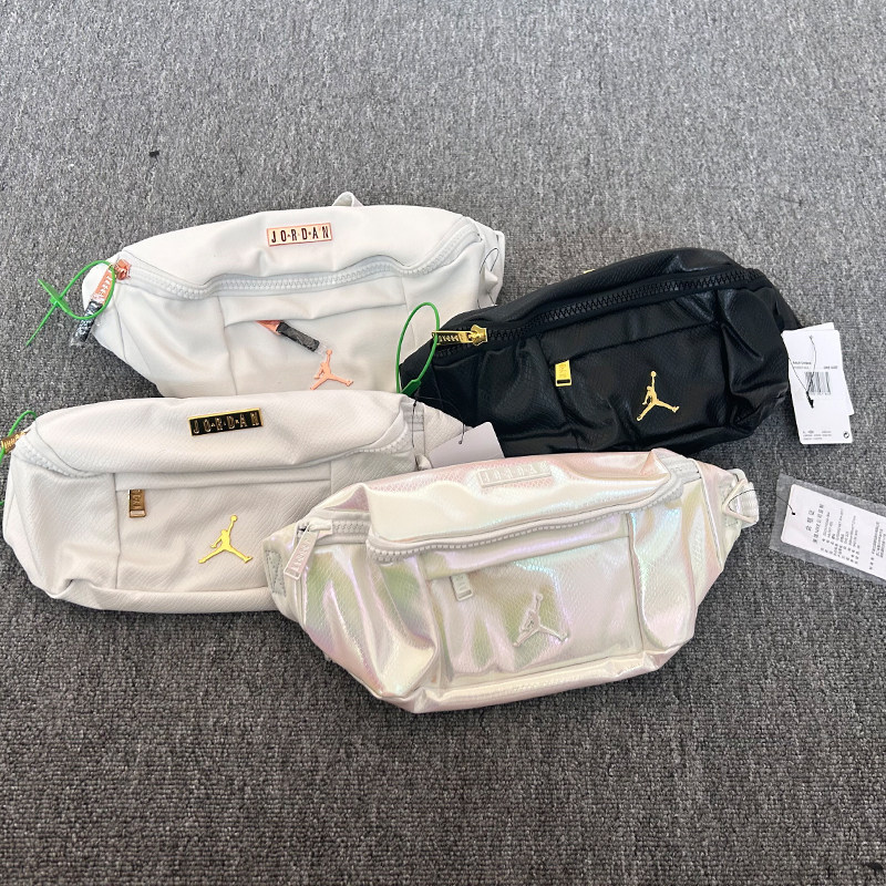 Jordan运动包户外骑行腰包皮面防水收纳健身aj正品休闲挎包潮胸包